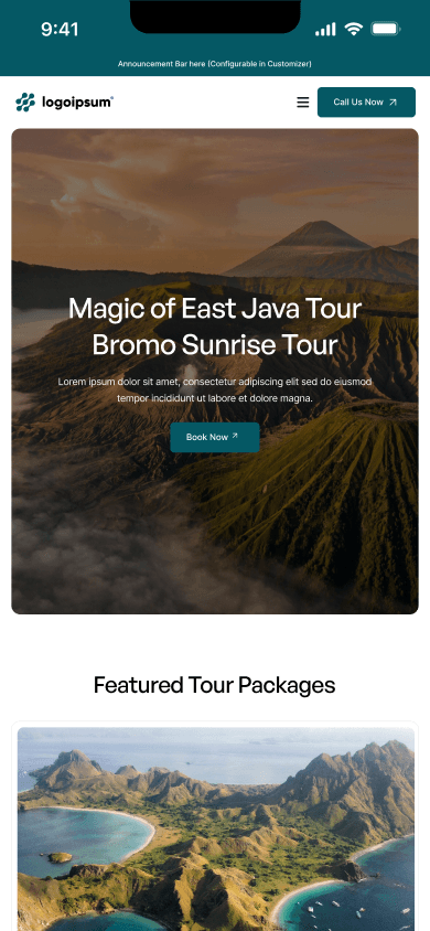 Website travel agent tampilan mobile